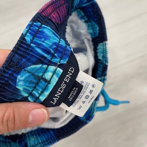 Lands’ End Jelly Fish Swim Trunk Shorts S/4 Blue - Picture 7 of 7